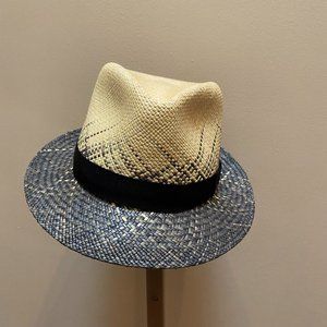 Bailey Straw Panama Hat Natural and Black Size Medium